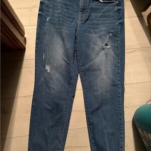 Nicole Miller SoHo High Rise Ankle Skinny Distressed Jeans